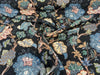 Adira Onyx Black Jacobean Floral Cotton Belle Maison Fabric By The Yard