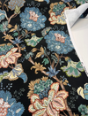 Adira Onyx Black Jacobean Floral Cotton Belle Maison Fabric