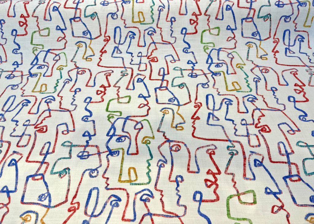 Waverly Gestures Faces Crayon Pkl Studio Cotton Linen Fabric