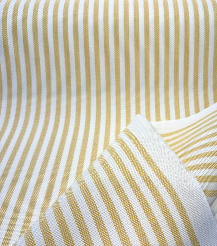 Sunbrella Two Tone Sunshine Yellow Stripe Outdoor Upholstery Fabric
