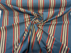 Laura & Kiran Hidalgo Stripe Turquoise Upholstery Drapery Fabric By The yard