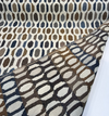 Riverstone Blue Brown Geometric Ikat Chenille Upholstery Fabric By The Yard
