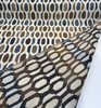 Riverstone Blue Brown Geometric Ikat Chenille Upholstery Fabric By The Yard
