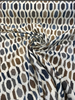 Riverstone Blue Brown Geometric Ikat Chenille Upholstery Fabric By The Yard