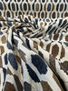 Riverstone Blue Brown Geometric Ikat Chenille Upholstery Fabric By The Yard