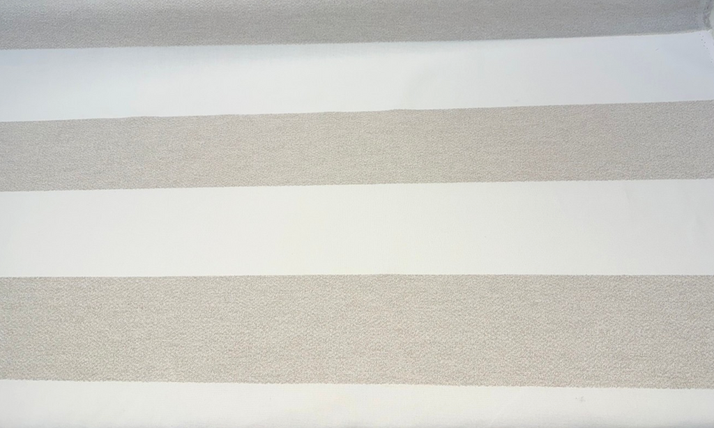 Sunbrella Afar Stripe Flax White Upholstery Outdoor Fabric By the yard
