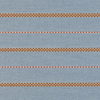 Sunbrella Linger Slate 146762-0002 upholstery fabric, slate blue stripe with caramel checkerboard bands and coral pinstripes