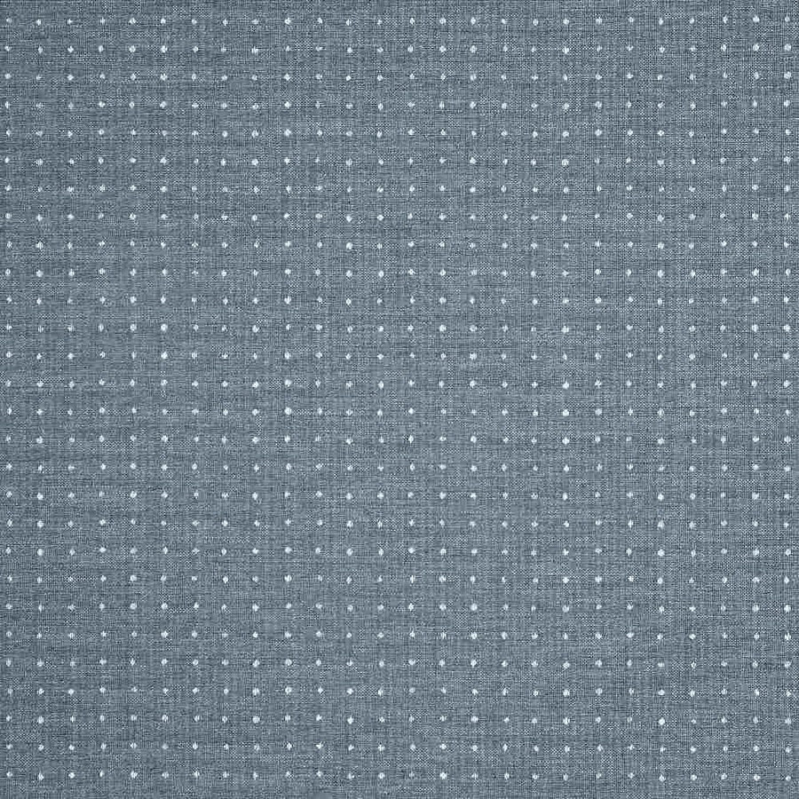 Sunbrella Lure Denim 44370-0006 outdoor upholstery fabric, light gray dots on a denim blue ground