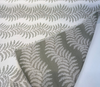 Sunbrella Swoon Sage botanical stripe fabric sold by the yard for cushions, pillows and drapery