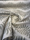Sunbrella Swoon Sage railroaded fern stripe in sage green, olive and soft white