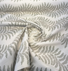 Sunbrella Swoon Sage fabric showing stylized fern fronds in horizontal banded rows