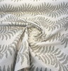 Sunbrella Swoon Sage fabric showing stylized fern fronds in horizontal banded rows