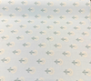 Sunbrella Mira Spring 146589-0008 outdoor fabric, cream dandelion ditsy on a spring blue ground