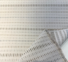 Esti Birch ivory linen-look Sunbrella acrylic fabric with gray-blue ticking
