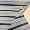Revival Denim wide navy stripe with raised pile on ivory Sunbrella fabric