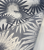 Etta Harbor Blue oversized fan palm rosettes on pale gray blue ground