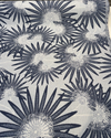 Etta Harbor Blue woven palm motif with stippled white centers detail