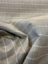 Sunbrella Ticking Dove taupe linen look stripe fabric on the roll
