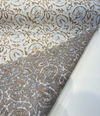Sunbrella Veena Wildwood floral fabric showing taupe tonal reverse