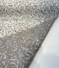 Sunbrella Veena Wildwood floral fabric showing taupe tonal reverse