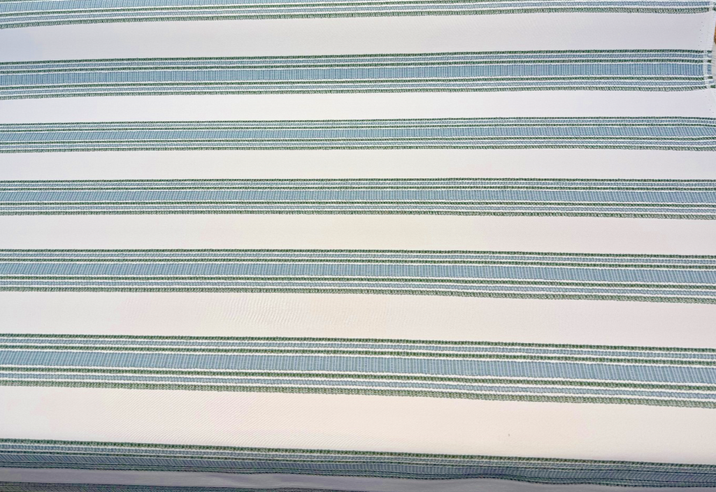 Sunbrella Ripple Stripe Aloe sage green blue white multi-stripe indoor outdoor upholstery fabric