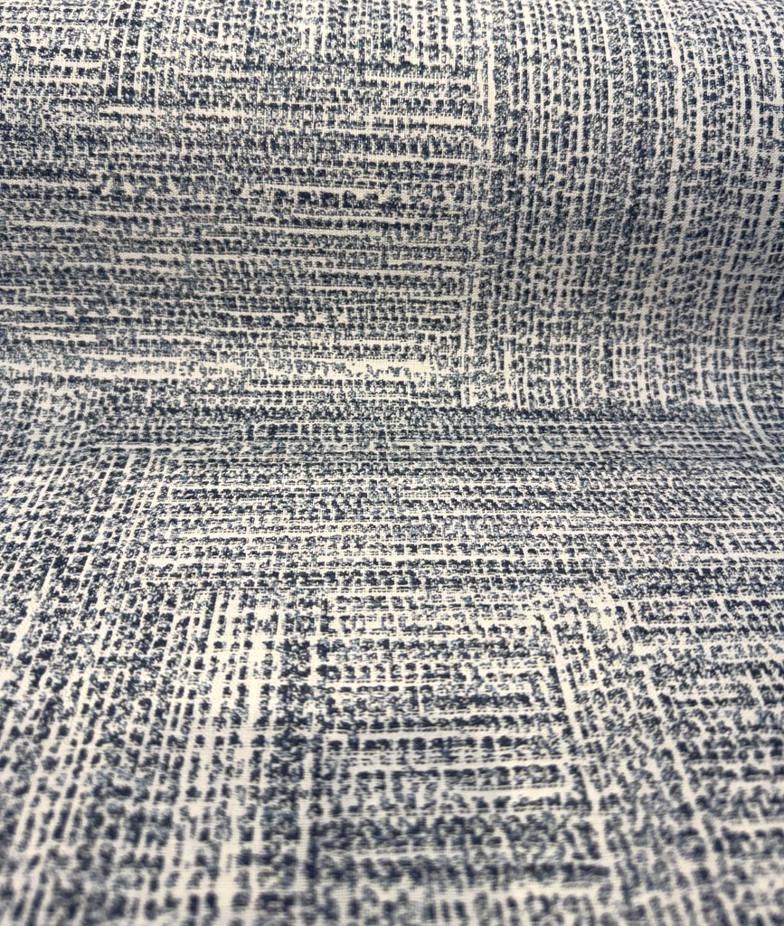 Sunbrella Boro Indigo navy blue geometric basketweave indoor outdoor upholstery fabric