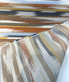 Transformation Canyon 146828-0004 feathered ikat stripe in terracotta rust gold and charcoal close-up