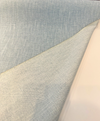 Sailor Mist fine white fleck strié texture on blue-gray linen look fabric close-up
