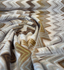 Opuzen Juno Natural brown olive zigzag velvet, 56 inches wide