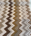 Opuzen Juno Natural chevron velvet showing the soft sheen of the pile