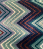 Opuzen Juno Riviera chevron velvet showing the soft sheen of the pile on a navy ground