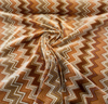Opuzen Juno Canyon multicolor chevron velvet in terracotta, camel, ochre and chocolate brown