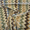 Opuzen Juno Country Gold mustard teal zigzag velvet for accent chairs and sofas