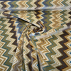Opuzen Juno Country Gold mustard teal zigzag velvet for accent chairs and sofas