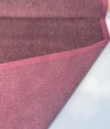 Raspberry mohair upholstery velvet with the brighter raspberry backing folded back