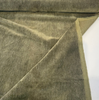 Close-up of Green Commander mohair velvet showing the heathered olive and khaki pile