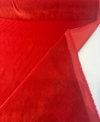 Vivid poppy red Crypton velvet showing the lustrous pile