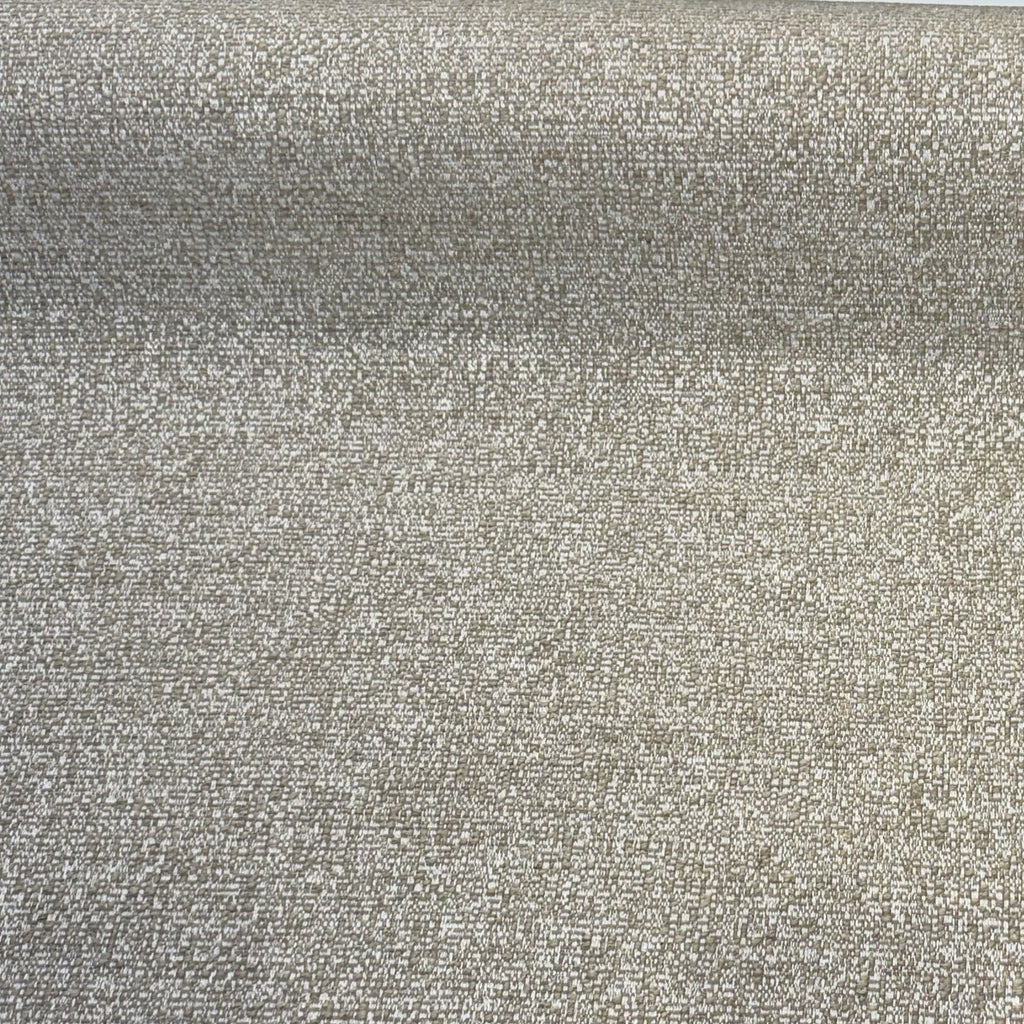 Tan and beige Crypton Naima Flax tweed fabric laid flat