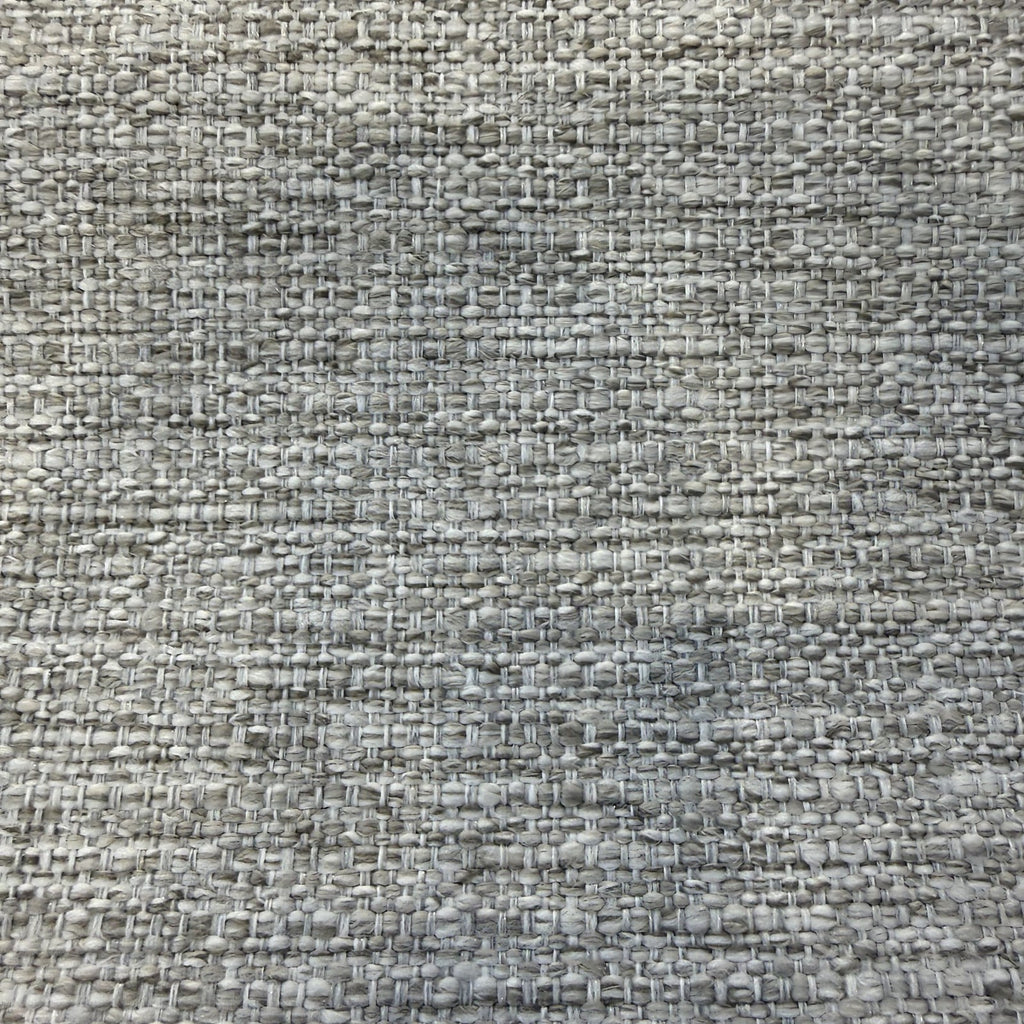 Detail of the dove gray, greige and ivory basketweave texture of Sugarshack Natural Grays