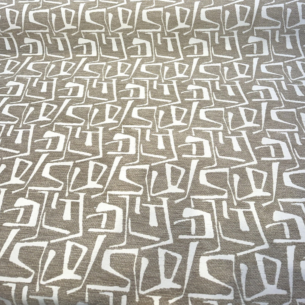 Valdese Marsa Fidget Straw abstract geometric chenille upholstery fabric laid flat