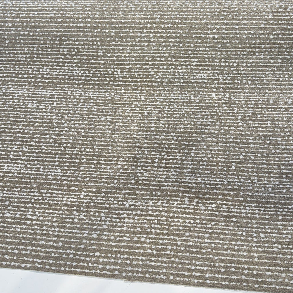 Fabricut Casio Putty taupe striped boucle upholstery fabric laid flat