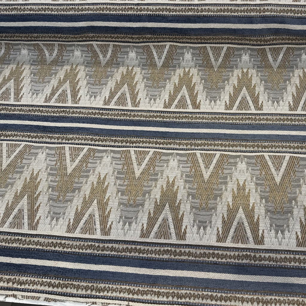 Valdese Taos Clay Southwestern chenille upholstery fabric laid flat