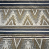 Valdese Taos Clay flame-stitch chevron and denim blue chenille stripes