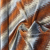 Fabricut Monza Spice burnt orange and gray flame stitch velvet swirled