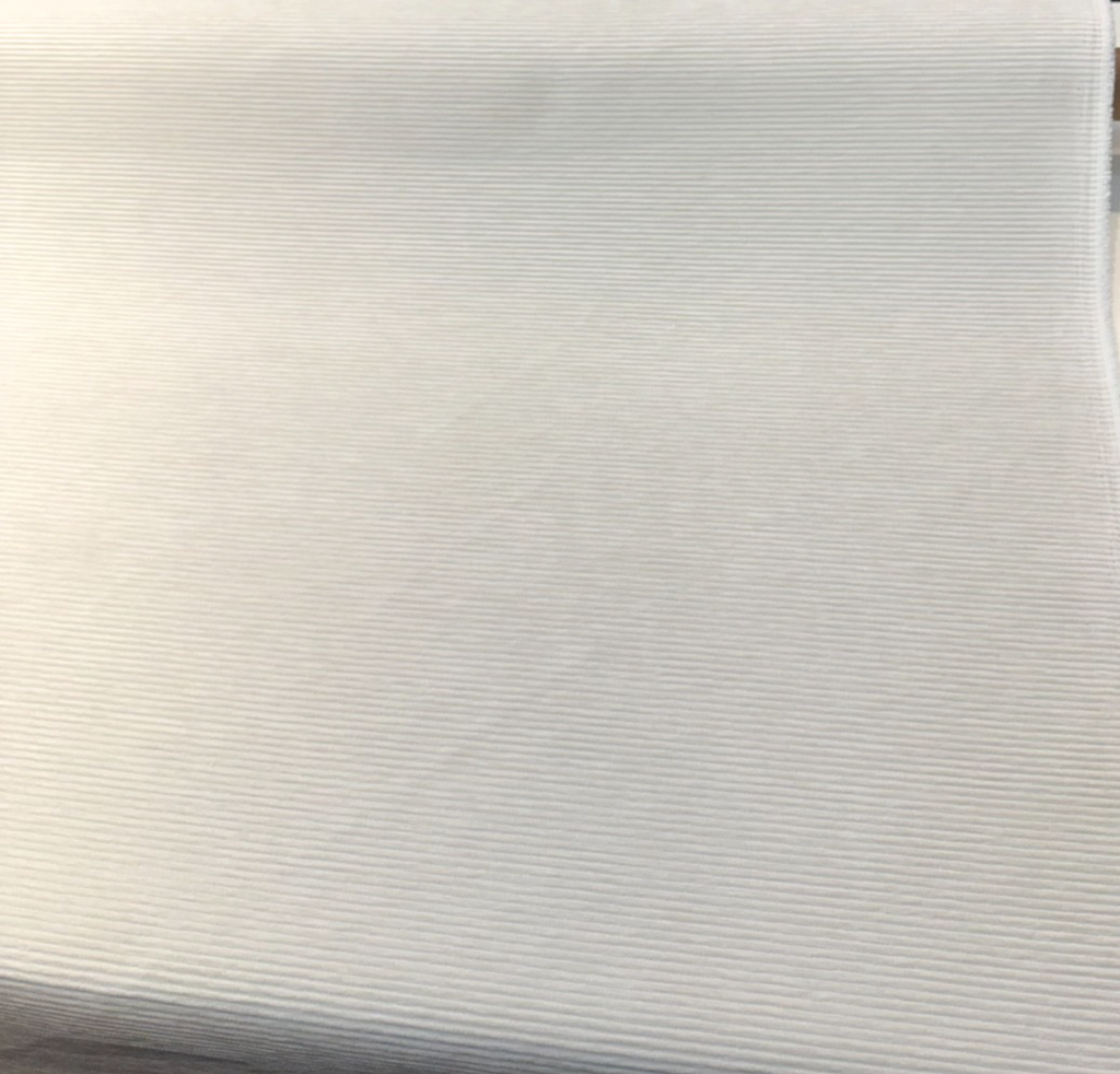 Crypton Performance Ripley White Sand ribbed chenille upholstery fabric