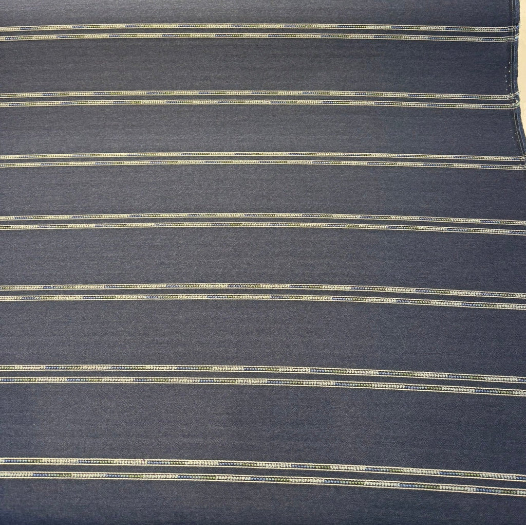 Sunbrella Wayward Indigo Blue Stripe Upholstery Outdoor Fabric By the yard