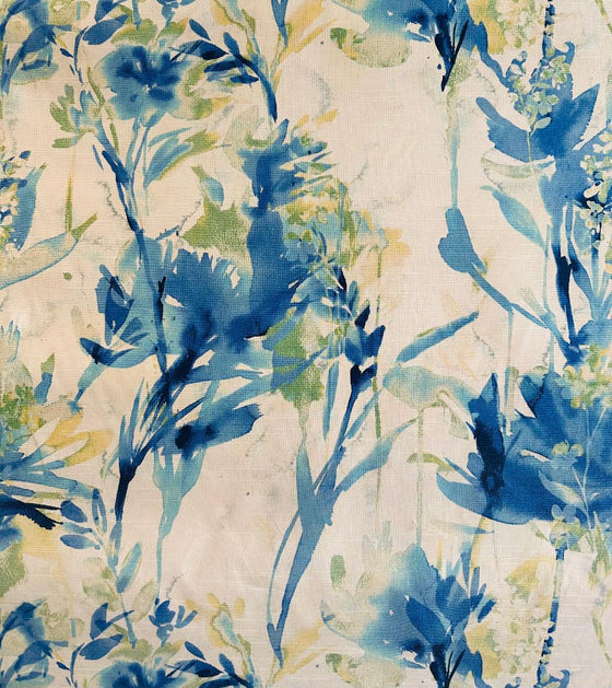 Waverly Flowery Spray Blue Watercolor Floral Fabric by the yard