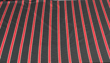  Black soft fabric Red stripes 120 inches double width By the yard