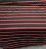 Black soft fabric Red stripes 120 inches double width By the yard