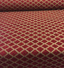 Diamond Ruby Red Gold Print Cleopatra Chenille Upholstery Fabric 